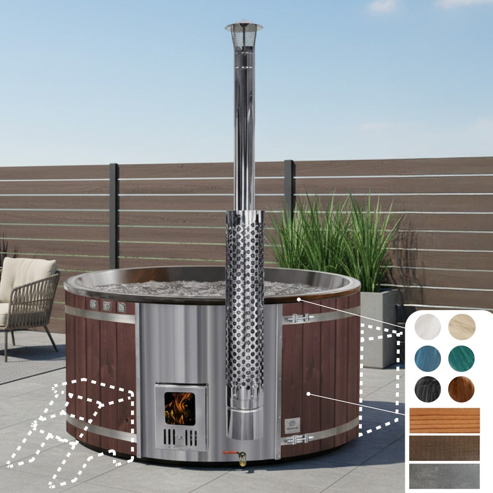 Configure XL Wood Fired Hot Tub for 6-8 | Integrated Heater