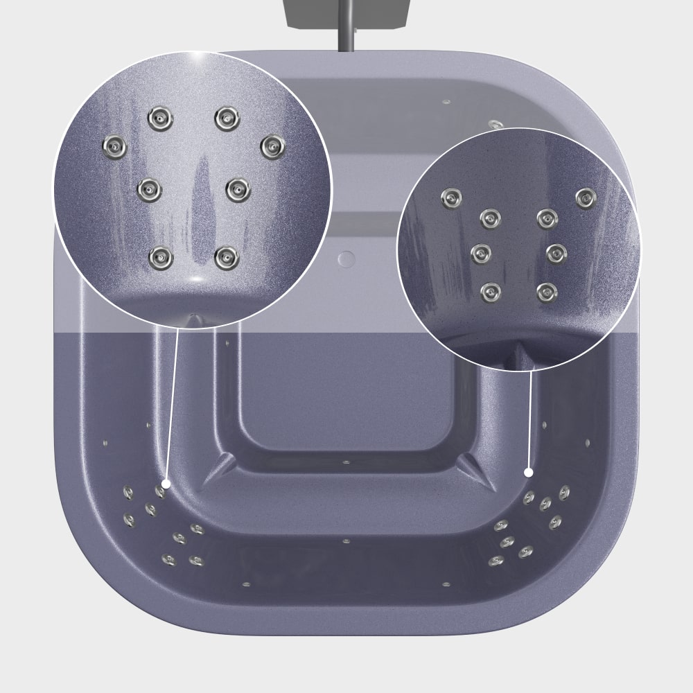 Square Wood Fired Hot Tub for 4-8 | Targeted Massage With 28 Hydro Jets | External Heater