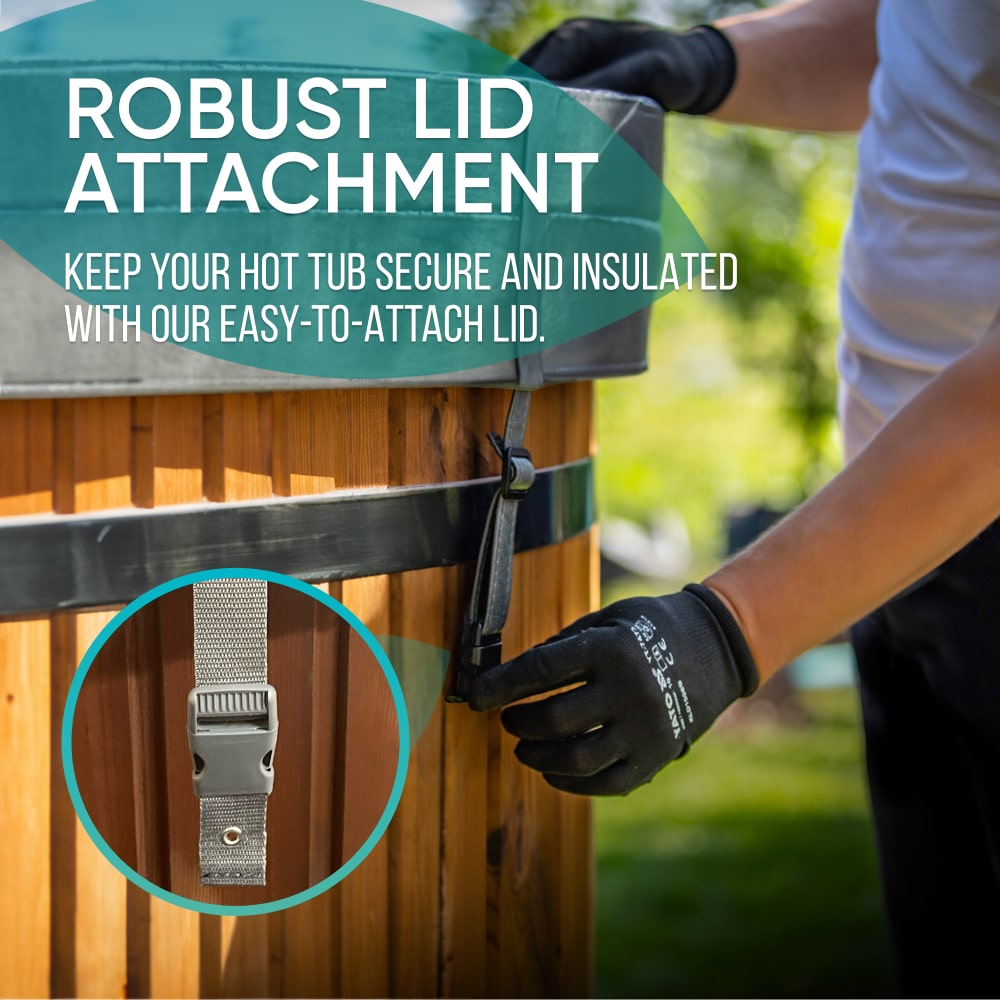 Premium Sandfilter Square Wood Fired Hot Tub with Jets | Integrated stove | 24 jets | 4–6 seater | AISI 316