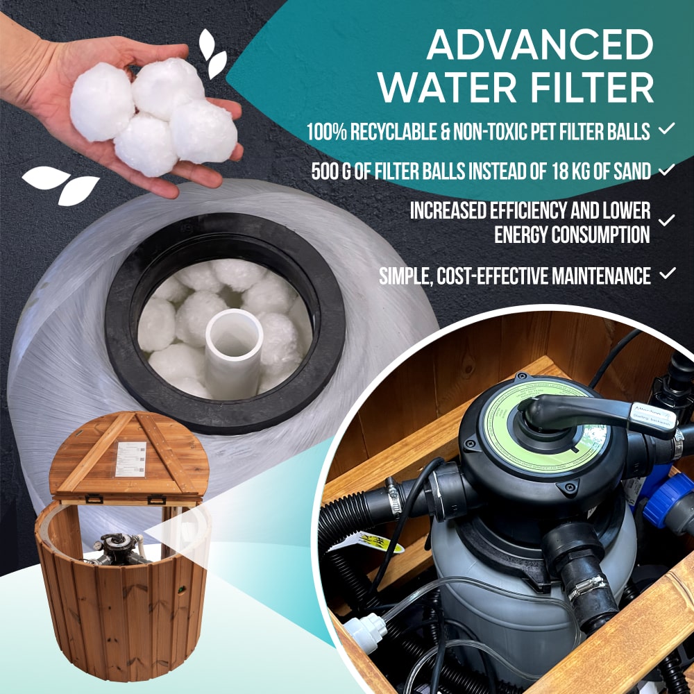 Black Friday Offer Wood Fired Hot Tub with Jets and Sand filter | Quick Delivery | Verta™