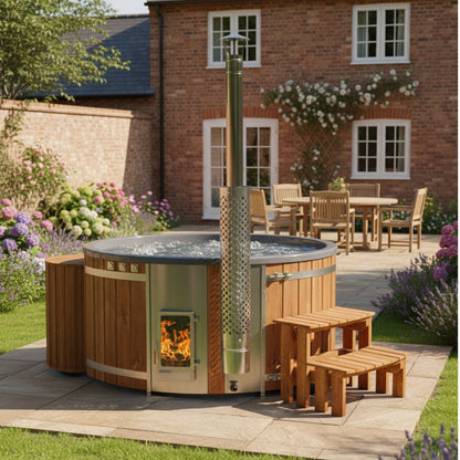 Black Friday Offer Wood Fired Hot Tub with Jets and Sand filter | Quick Delivery | Verta™